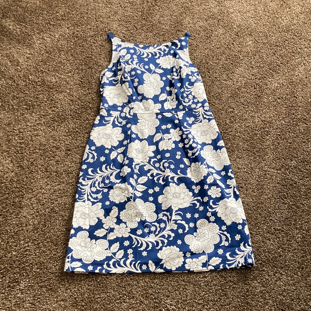 Blue and white floral Boden dress